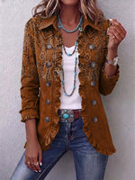 Boho-style Vintage Paisley Ruffle Jacket