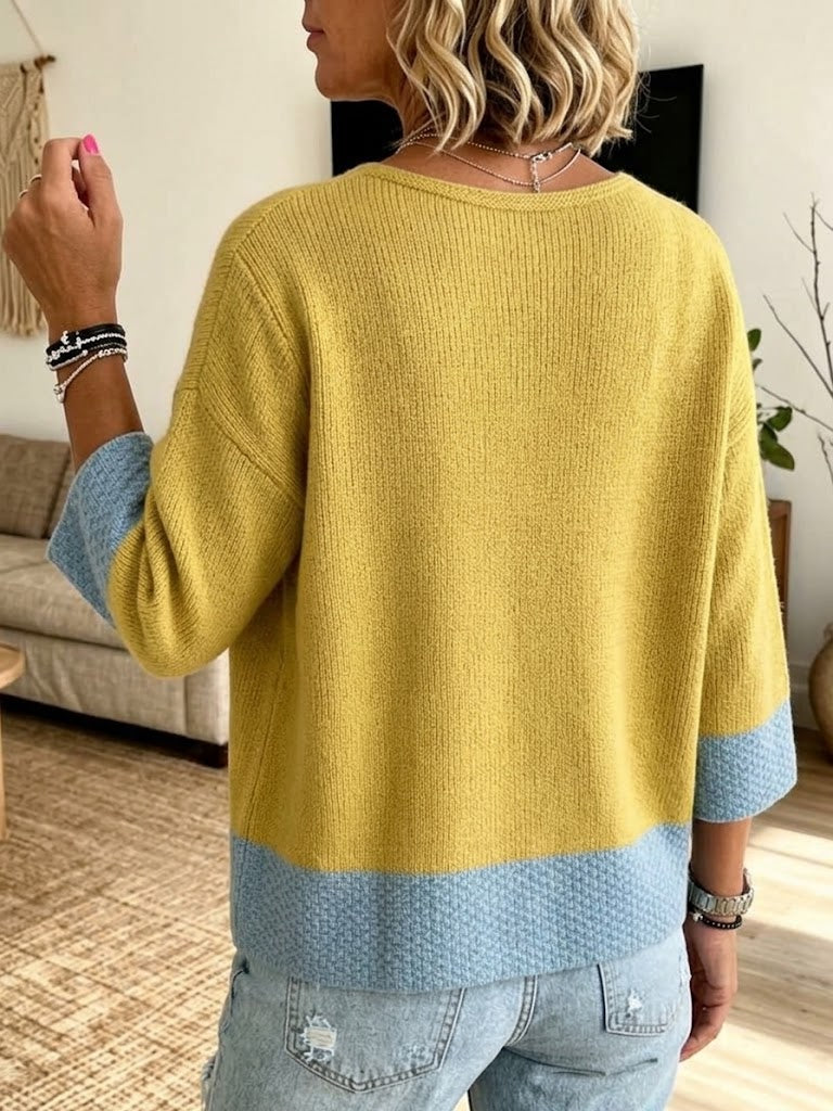 Cardigan in maglia a blocchi di colore