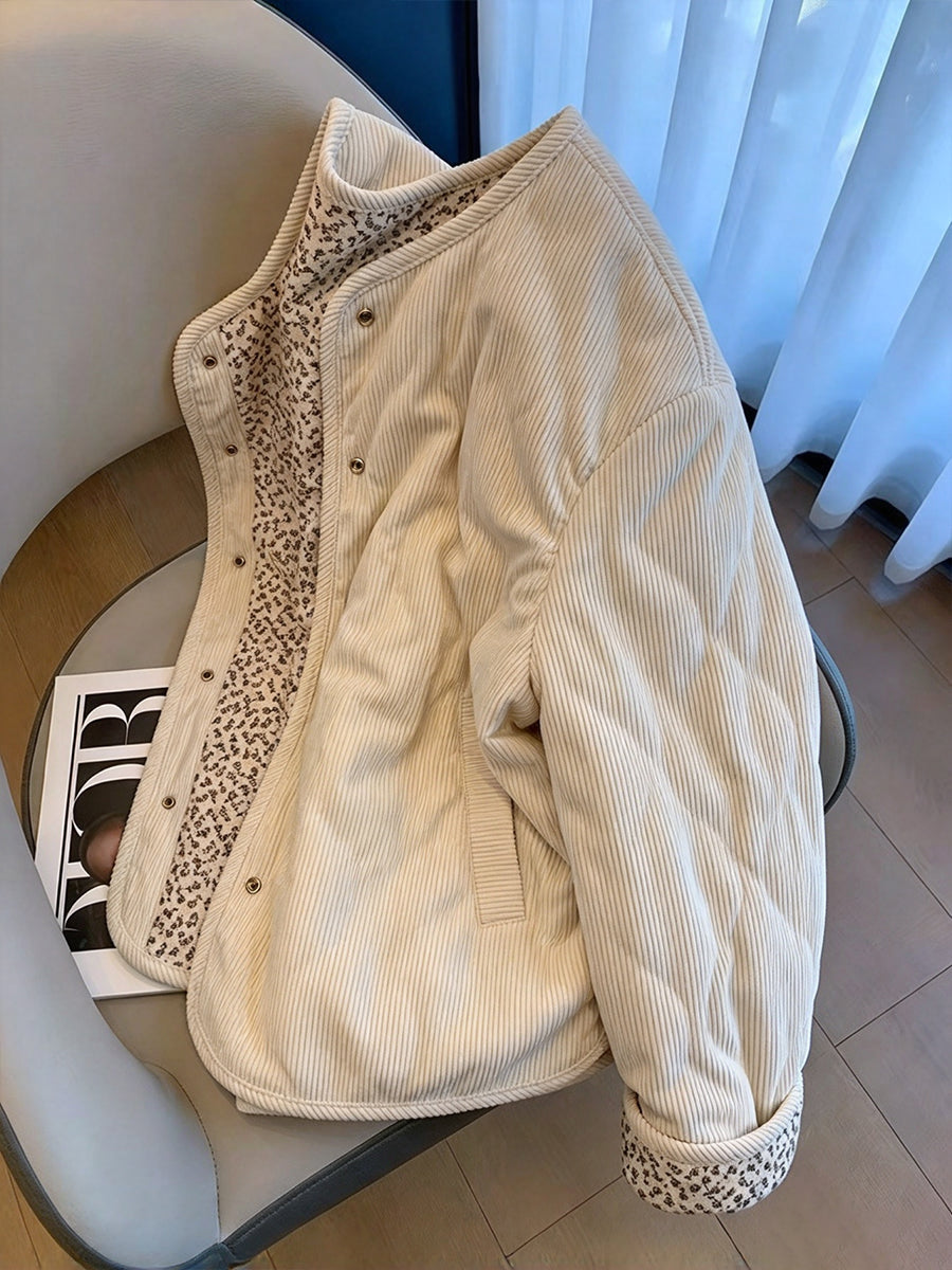 Casual Quilted Corduroy Jacket