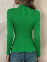 Schickes, plissiertes Overlay-Rippstrickoberteil