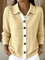 Cozy And Casual Striped Knit Cardigan