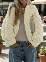 Cozy Cream Chunky Cable Knit Cardigan