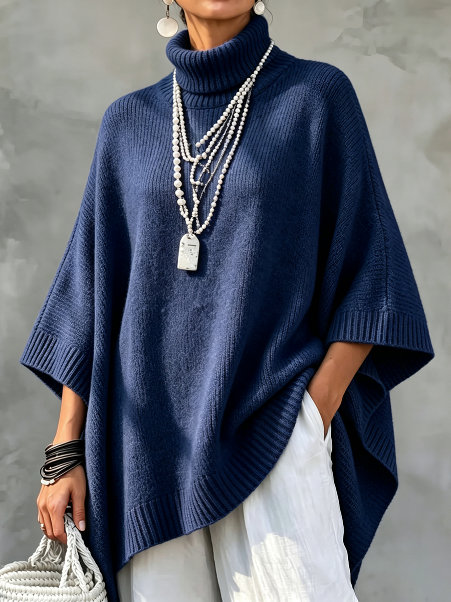 Chic Elegant Oversized Turtleneck Sweater