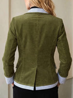 Giacca patchwork casual in velluto a coste a righe
