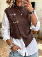 Gilet in maglia chic e camicia bianca in due pezzi