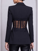 Blazer elegante con corsetto in pizzo trasparente
