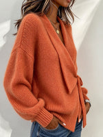 Top chic in maglia di peluche con lacci