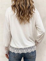 Virina Casual Crewneck Longa Manika Sweatshirt Kun Punto Trim