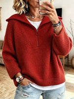 Maglione lavorato a coste con mezza zip, casual ed elegante