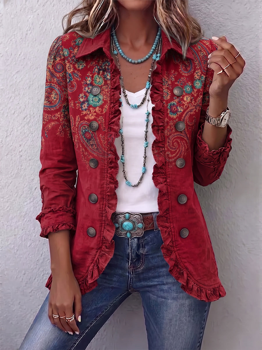 Bohemian Paisley Ruffle Jacket
