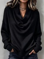 Cozy Ribbed Knit Top with Layered Collar