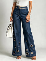 Casual Jeans With Gold Piping