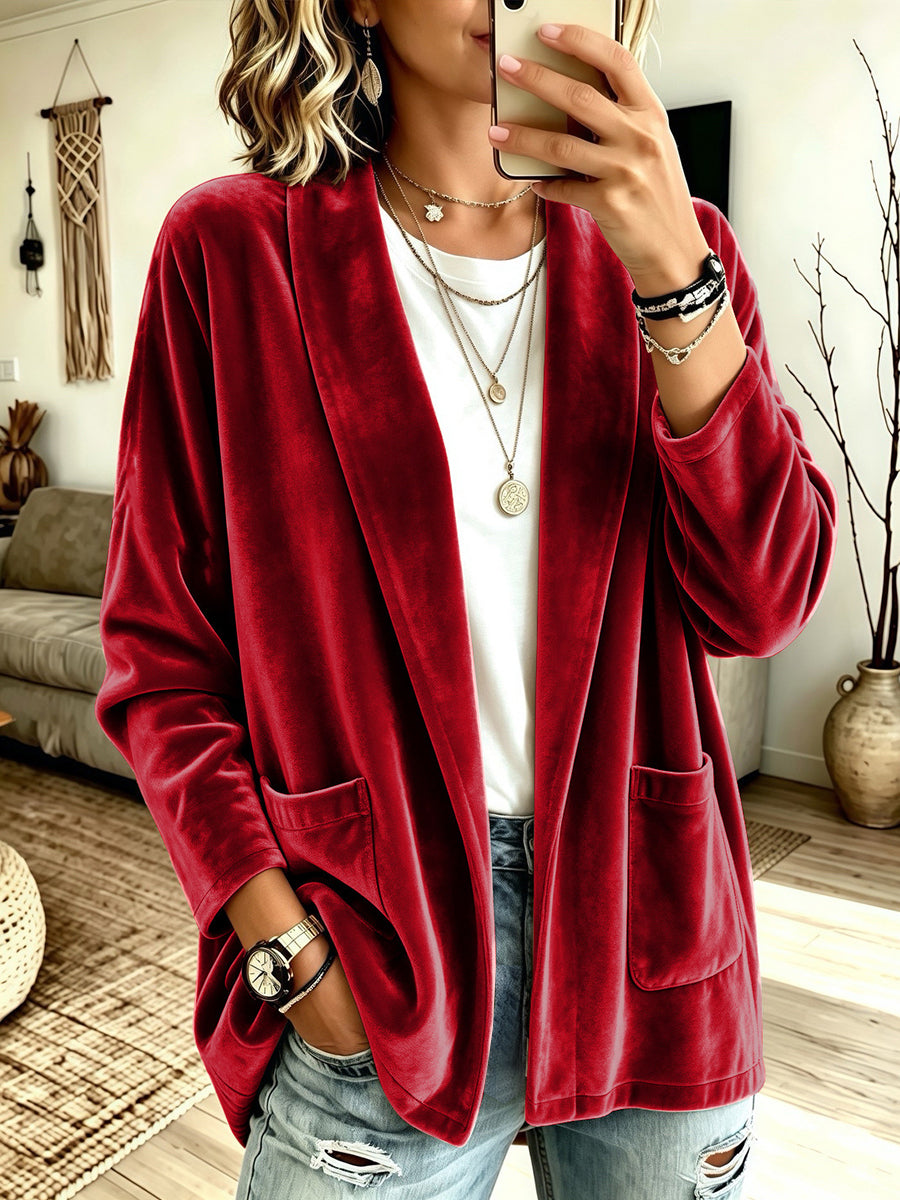 Kuscheliger Samt-Cardigan