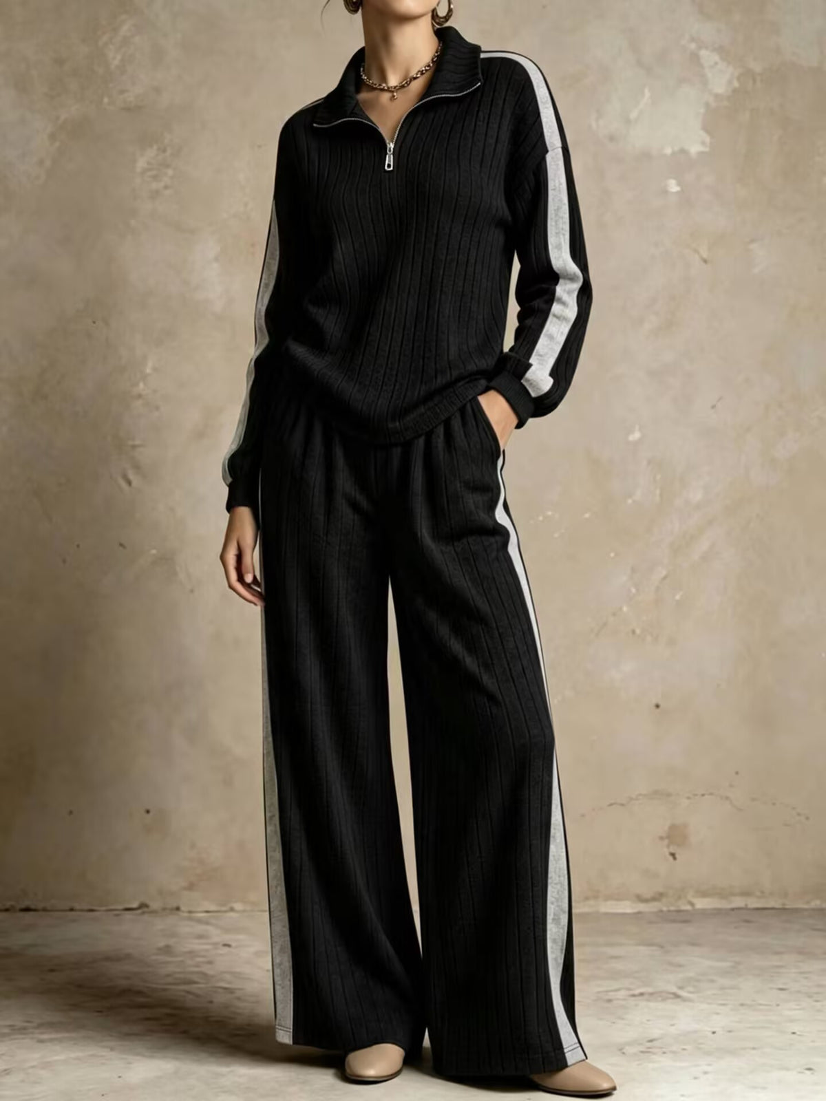 Chic Denim-Inspired Crochet Two-Piece Set