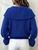 Off-the-shoulder Knit Sweater With Ruffles And Flared Sleeves