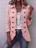 Romantic 3D Floral Applique Ruffled Jacket