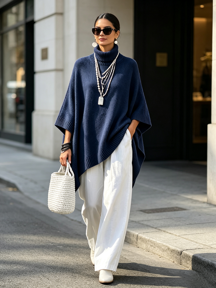 Chic Elegant Oversized Turtleneck Sweater