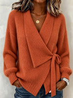 Top chic in maglia di peluche con lacci