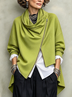 Schicke asymmetrische Jacke mit Reißverschluss in Urban Green