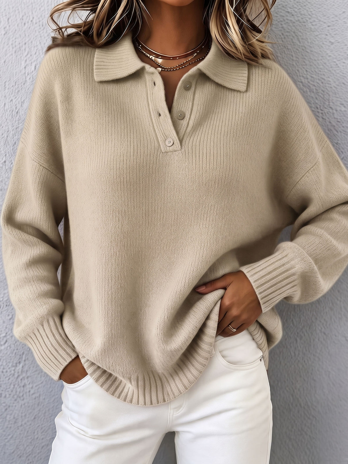 Cozy Chic Polo Hooded Knit Sweater