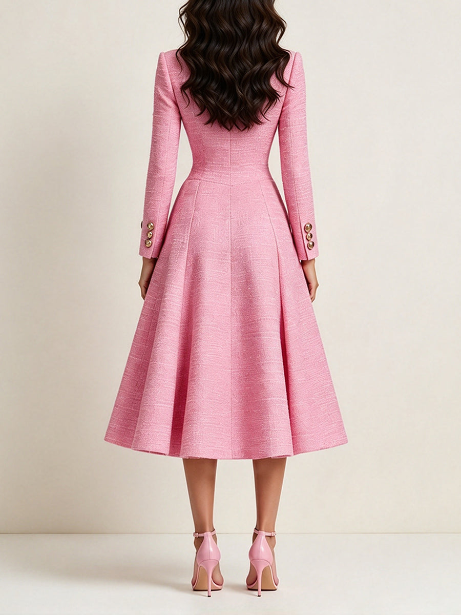 Elegantes Tweed-Midikleid