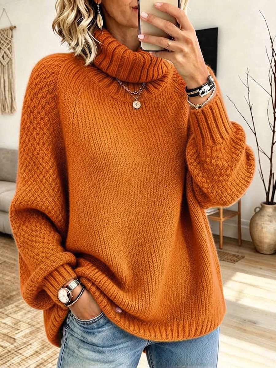 Schicker, gemütlicher Rollkragen-Strickpullover