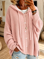 Loose And Cozy Hooded Knit Cardigan