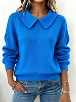 Chic Royal Blue Peter Pan Collar Sweater