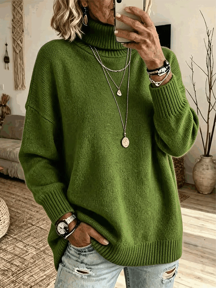 Jersey casual de cuello alto suave