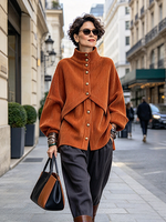 Top in velluto a coste oversize in due pezzi finto rilassato e chic