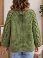 Cardigan in maglia ampio casual a maniche lunghe tinta unita da donna