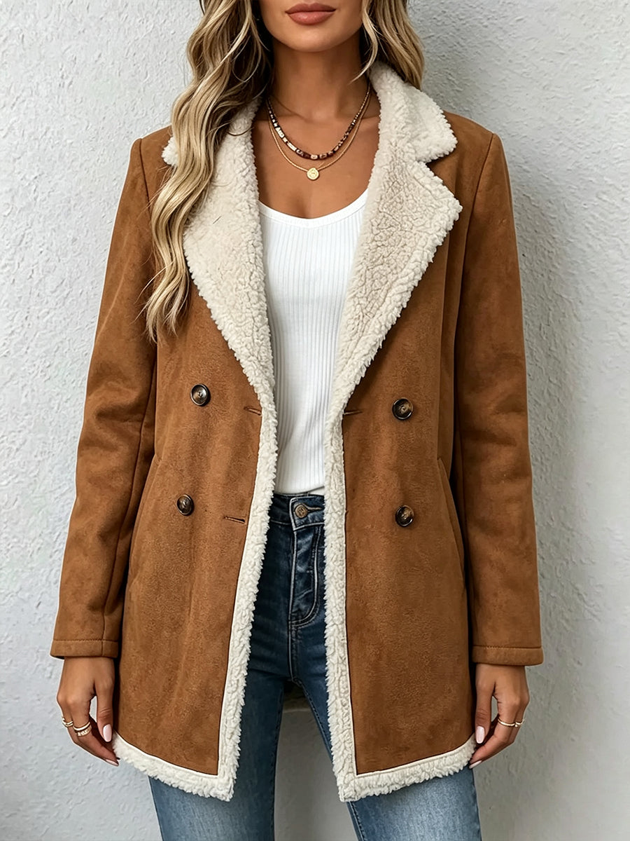 Casual Stand-collar Zip-up Teddy Fleece Jacket