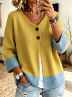 Cardigan in maglia a blocchi di colore