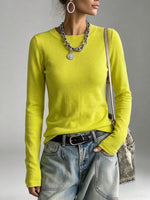 Comodo maglione aderente in maglia fine