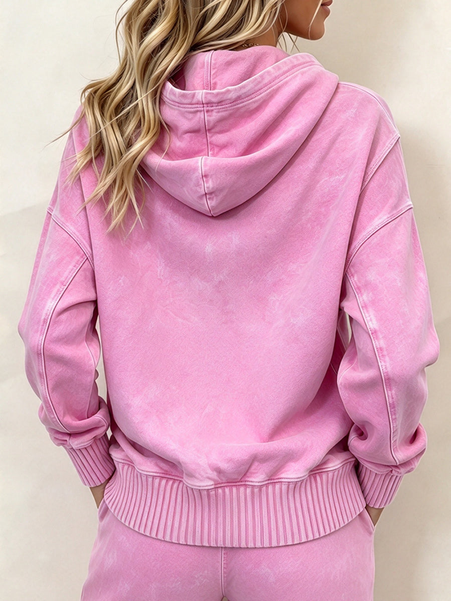 Lässiger Kapuzenpullover mit Mineralwaschung