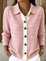 Cozy And Casual Striped Knit Cardigan