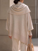 Women's solid color turtleneck long-sleeved casual loose knit pullover