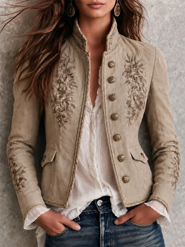 Vintage-inspired Elegant Floral Jacket