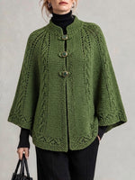 Exquisite Openwork Cable-Knit Cape