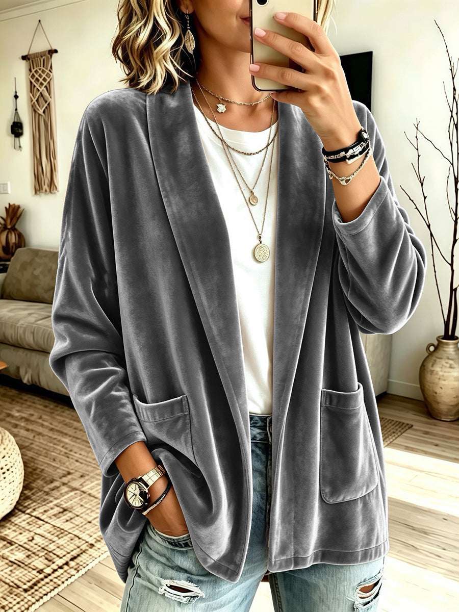 Kuscheliger Samt-Cardigan