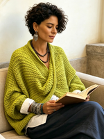 Cozy Relaxed Batwing Sleeves Crossover V-neck Sweater