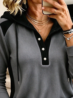 Sudadera con capucha informal gris gofre