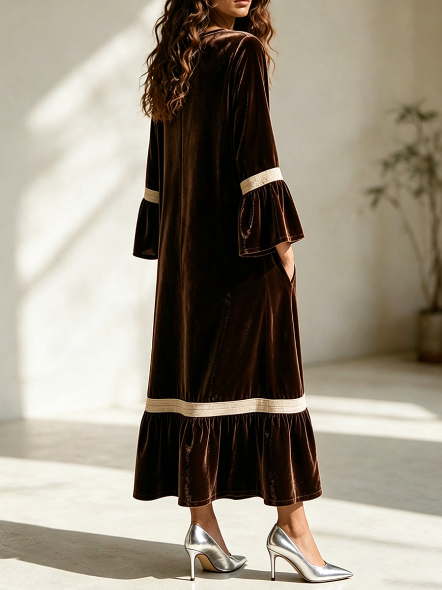 Elegant Long Velvet Dress