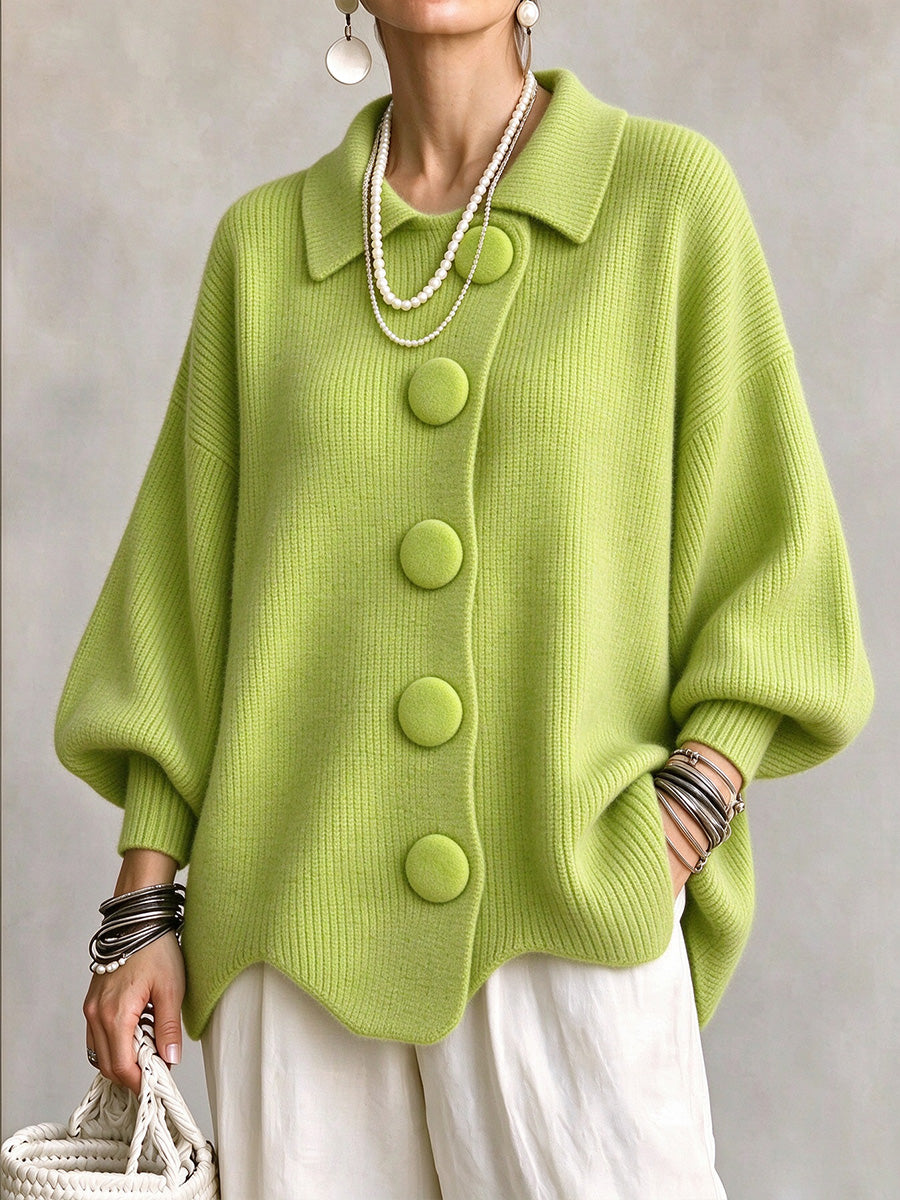 Cardigan in maglia con colletto e bottoni sul davanti