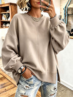 Chic Vibrant Green Oversized Casual Long-sleeve Sweatshirt