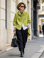Schicke asymmetrische Jacke mit Reißverschluss in Urban Green