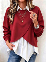Jersey con dobladillo de tulipán en capas 2 en 1 para mujer.