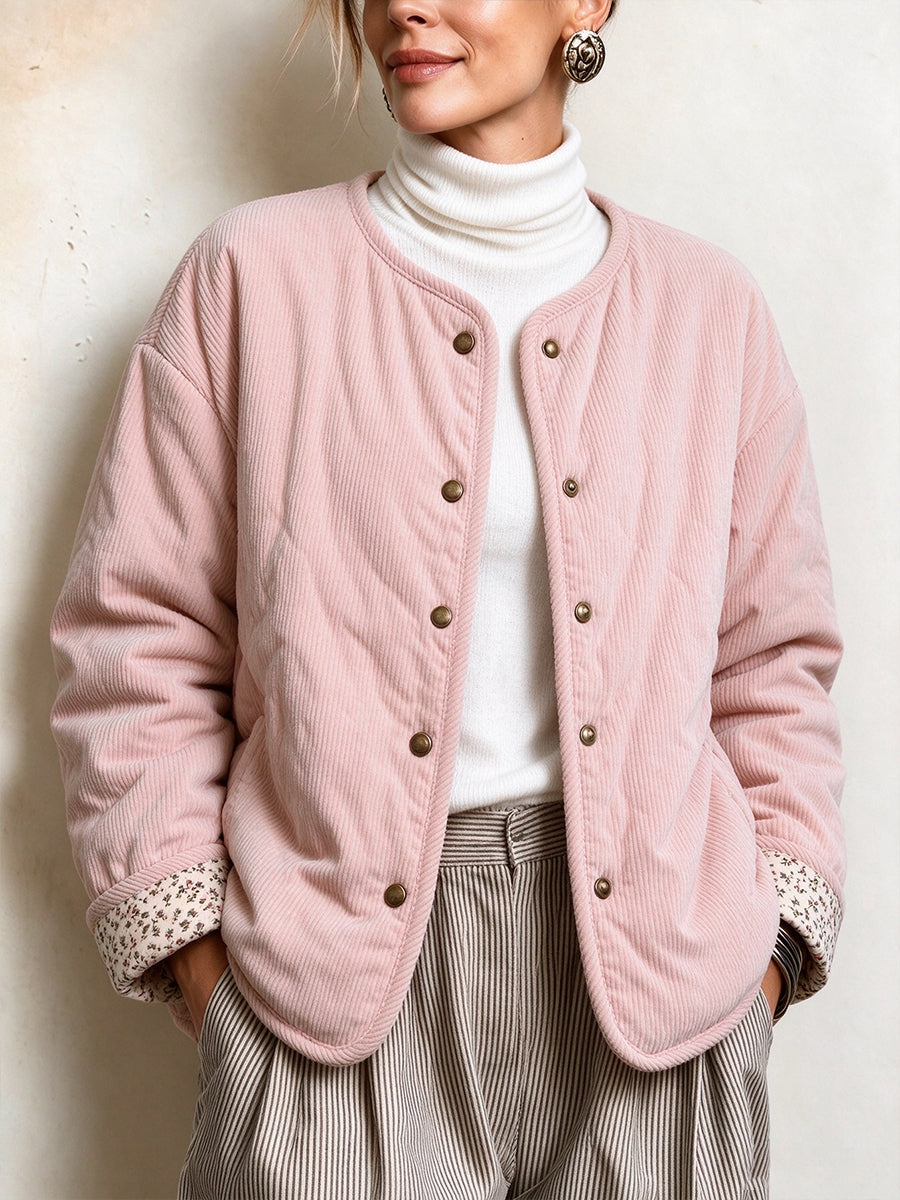 Casual Quilted Corduroy Jacket