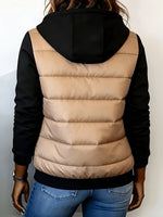 Cozy Quilted Color-Block Hooded Jacket