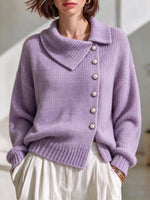 Eleganter Strick-Cardigan mit asymmetrischem Ausschnitt